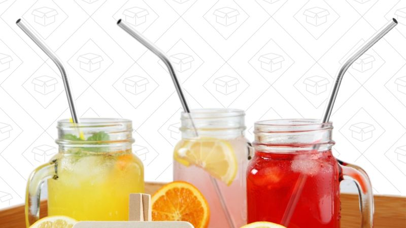 4-Pack Stainless Steel Drinking Straws, $4 with code CX87RRDT